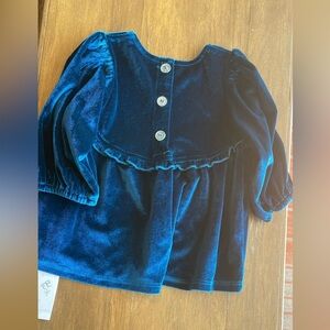 Pink Chicken Royal Blue Velvet Kids Blouse